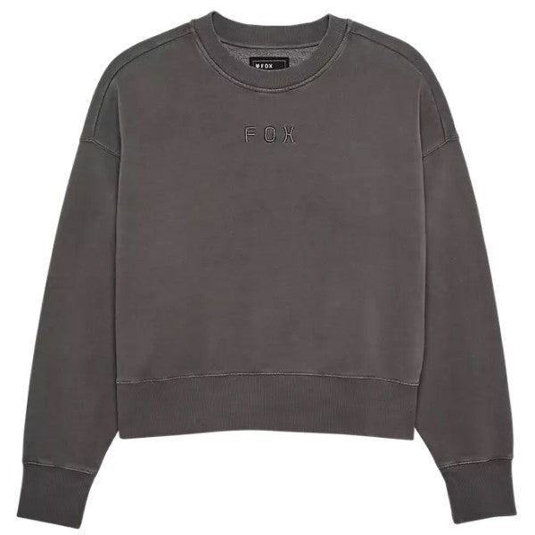Coton Ouaté Wordmark Oversized Crew Femme Gris de face