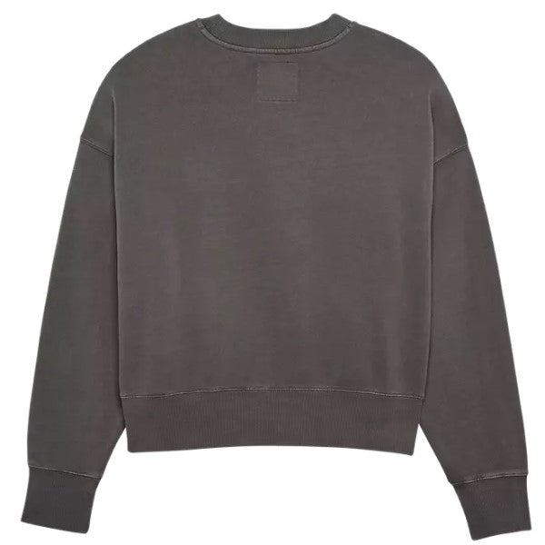 Coton Ouaté Wordmark Oversized Crew Femme Gris de dos