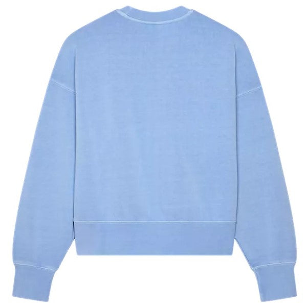 Coton Ouaté Wordmark Oversized Crew Femme Bleu de dos