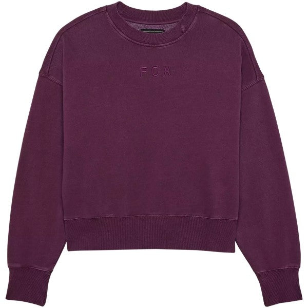 Coton Ouaté Wordmark Oversized Crew Femme Bordeaux de face