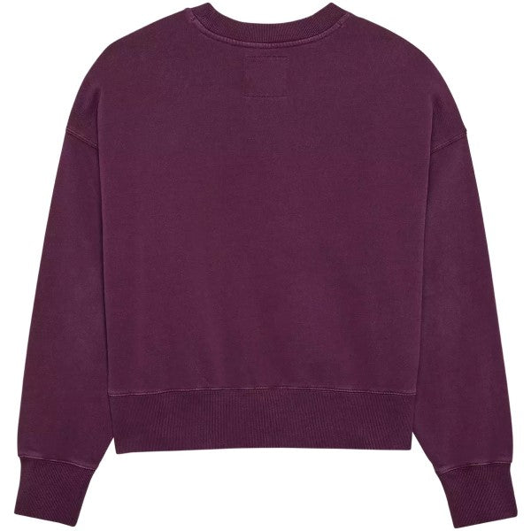 Coton Ouaté Wordmark Oversized Crew Femme Bordeaux de dos