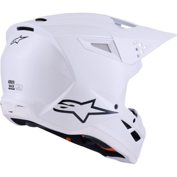 Casque de Motocross SM3 Solid Blanc incliné de dos