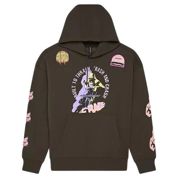 Coton Ouaté à capuchon Pro Circuit Oversized Kaki, de face