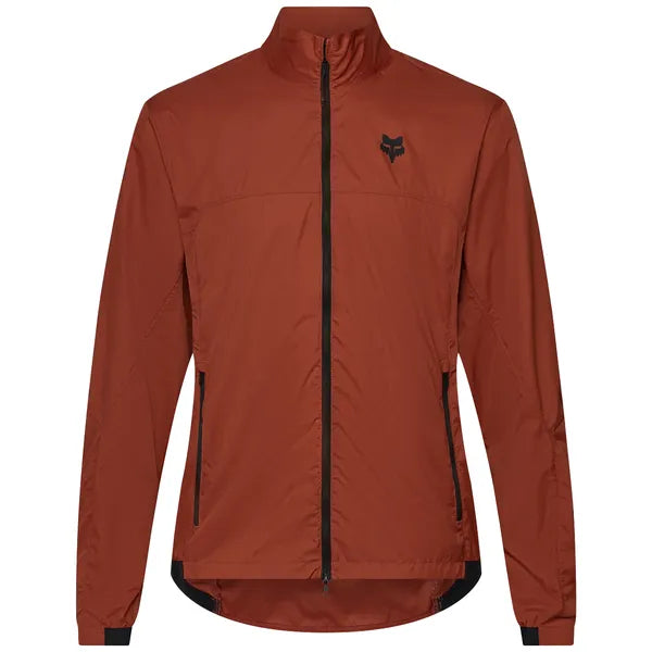Veste de Vélo Coupe-Vent Ranger Rouge ambré, de face