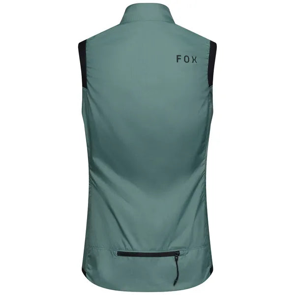 Veste de Vélo Coupe-Vent Ranger sans Manches Femme Vert, de dos