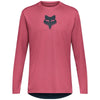 Maillot de vélo Ranger Fox Head à manches longues Rose, de face