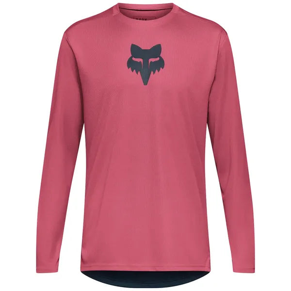 Maillot de vélo Ranger Fox Head à manches longues Rose, de face