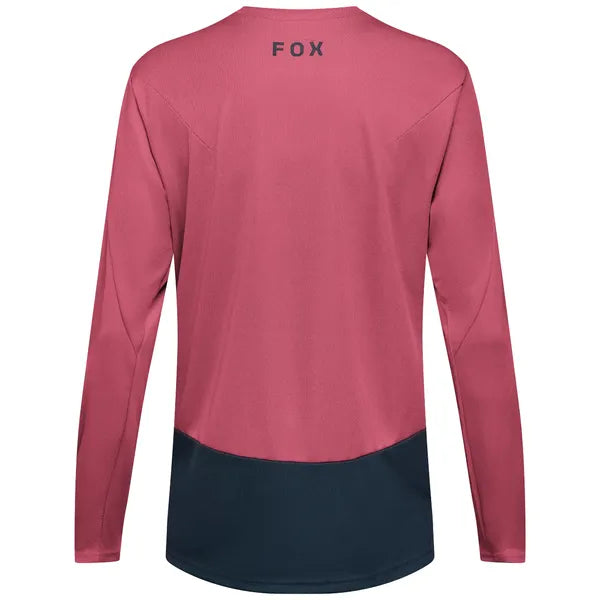 Maillot de vélo Ranger Fox Head à manches longues Rose, de dos