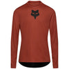 Maillot de vélo Ranger Fox Head à manches longues Rouge Foncé, de face