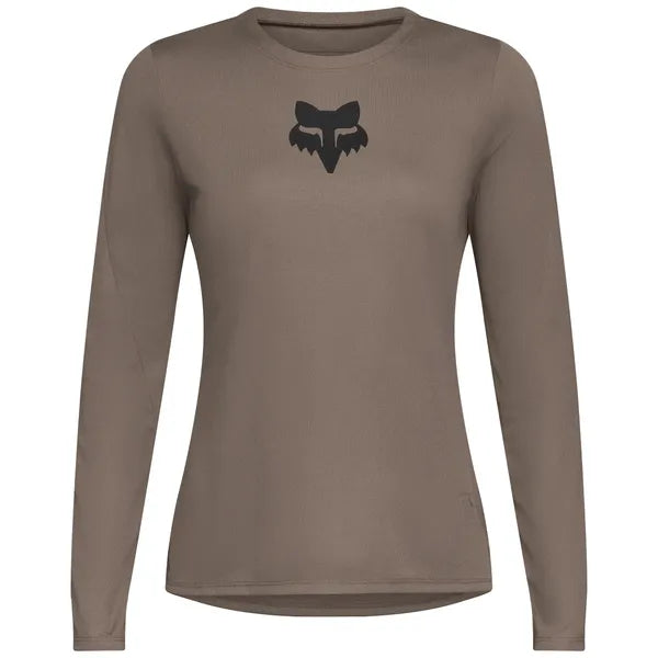 Maillot de vélo Ranger Fox Head à manches longues Femme Brun, de face