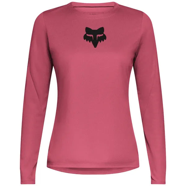 Maillot de vélo Ranger Fox Head à manches longues Femme Rose, de face