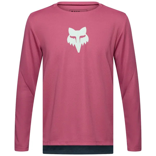 Maillot de Vélo à manches longues Ranger Fox Head Junior Rose, de face