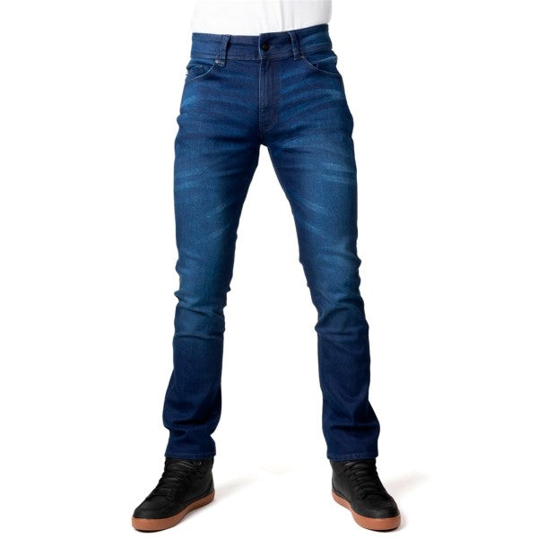 Pantalon de Moto Jean Icon II Droit Bleu côté avant