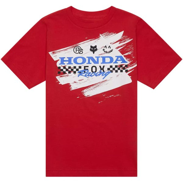T-Shirt Fox x Honda Junior Rouge de face