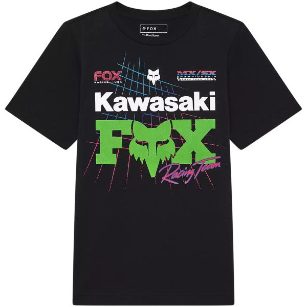 T-Shirt Fox x Kawasaki Junior Noir/Multicolore de face