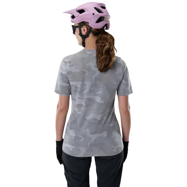 Maillot de Vélo Ranger TruDri à Manches Courtes Femme Gris, de dos