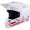 Casque de Motocross SM3 Force Blanc/Multicolore incliné de face