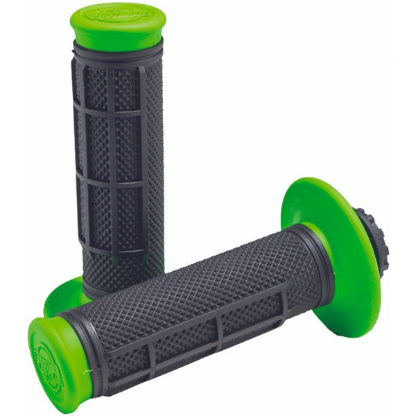 Poignées de Guidon Pro Series Clamp On Gauffré Vert/Noir