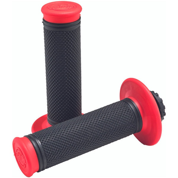 Poignées de Guidon Pro Series Clamp On Diamant Rouge/Noir