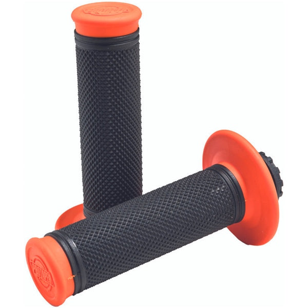 Poignées de Guidon Pro Series Clamp On Diamant Orange/Noir