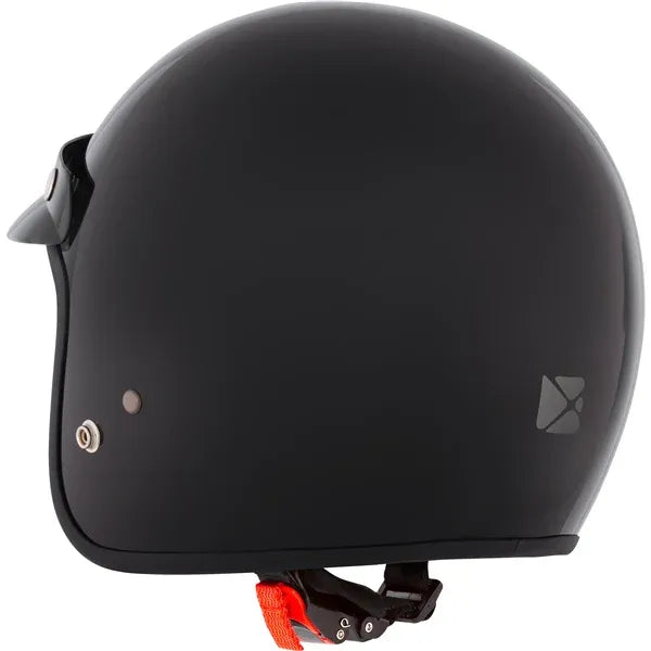 Casque Ouvert de Moto VG200 Solid Noir, de dos