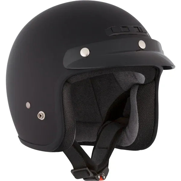 Casque Ouvert de Moto VG200 Solid Noir mat, de face