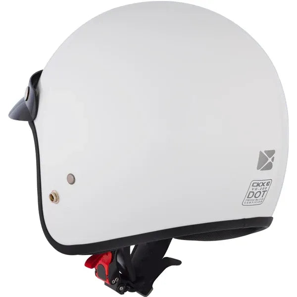 Casque Ouvert de Moto VG200 Solid Blanc, de dos
