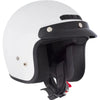 Casque Ouvert de Moto VG200 Solid Blanc, de face