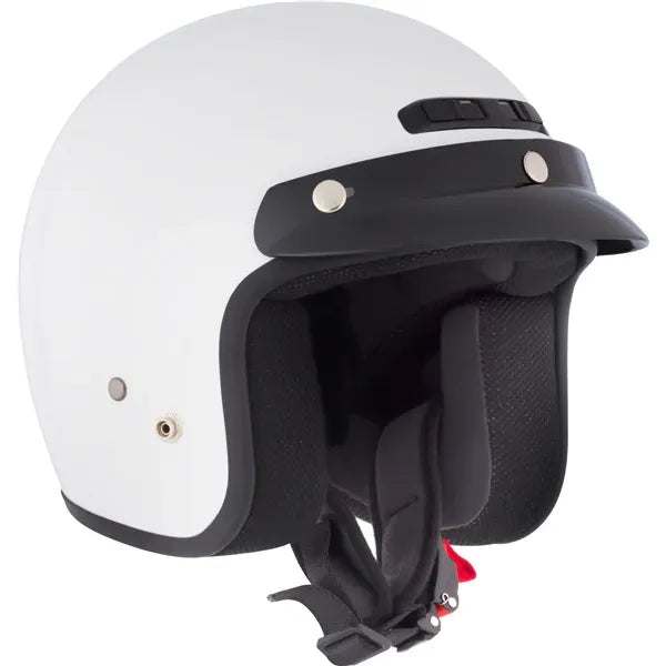 Casque Ouvert de Moto VG200 Solid Blanc, de face