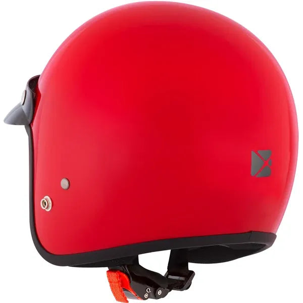 Casque Ouvert de Moto VG200 Solid Rouge, de dos