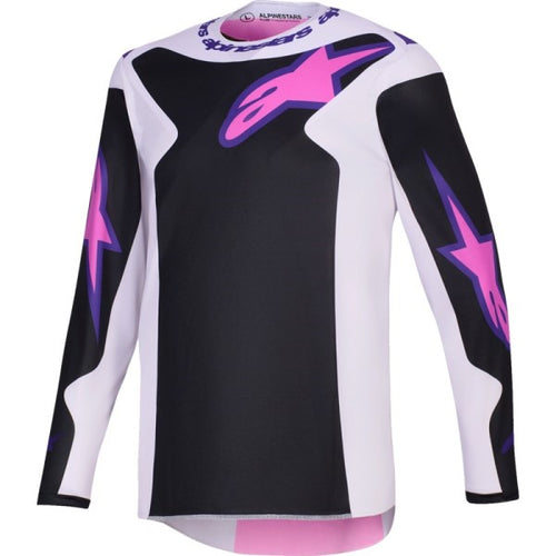 Chandail de Motocross Fluid Grid Noir/Rose de face