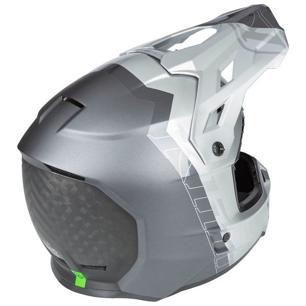 Casque de Motocross Hors Sentier F3 Carbone Pro Gris incliné de dos à droite