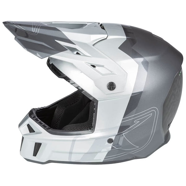 Casque de Motocross Hors Sentier F3 Carbone Pro Gris de droite