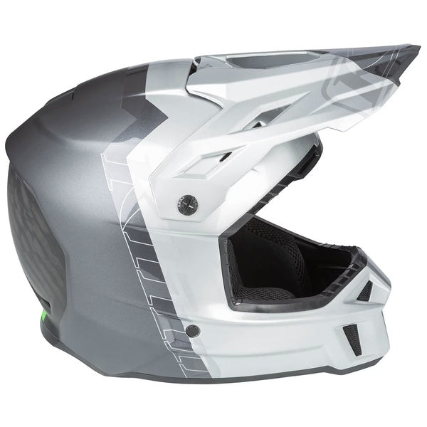 Casque de Motocross Hors Sentier F3 Carbone Pro Gris de gauche