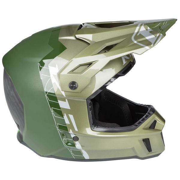 Casque de Motocross Hors Sentier F3 Carbone Pro Vert de gauche