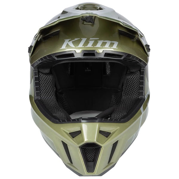 Casque de Motocross Hors Sentier F3 Carbone Pro Vert de face