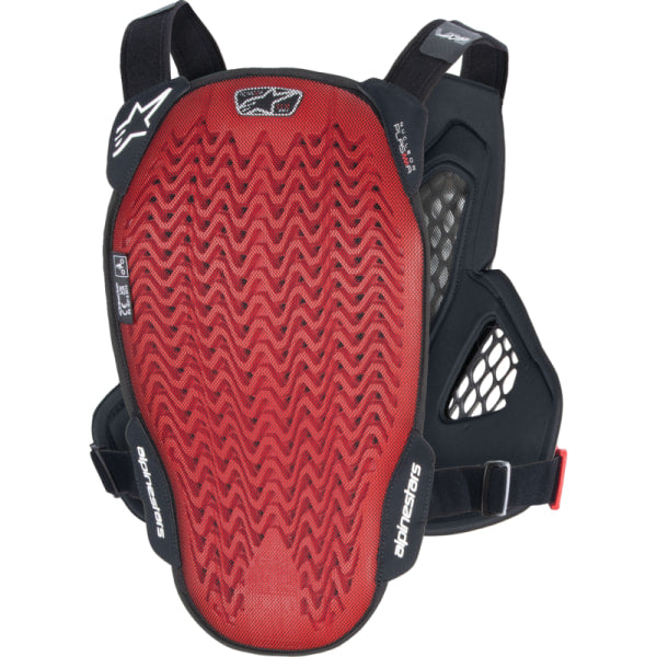 Plastron de Motocross A-6 Plasma Alpinestars noir blanc et rouge, de dos