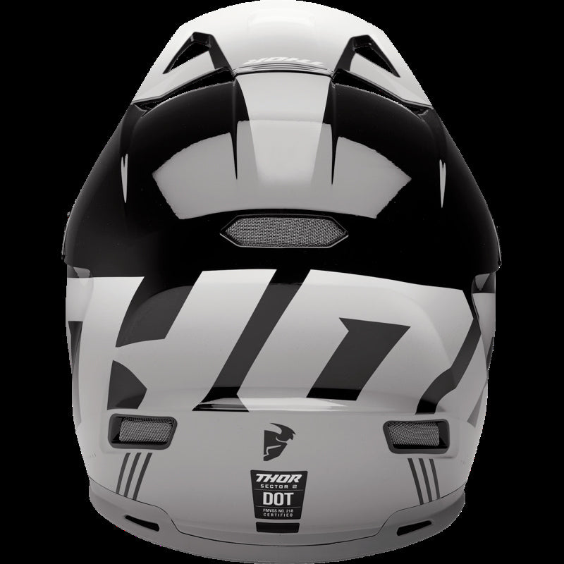 Casque de Motocross Sector 2 Carve  noir blanc, derrière