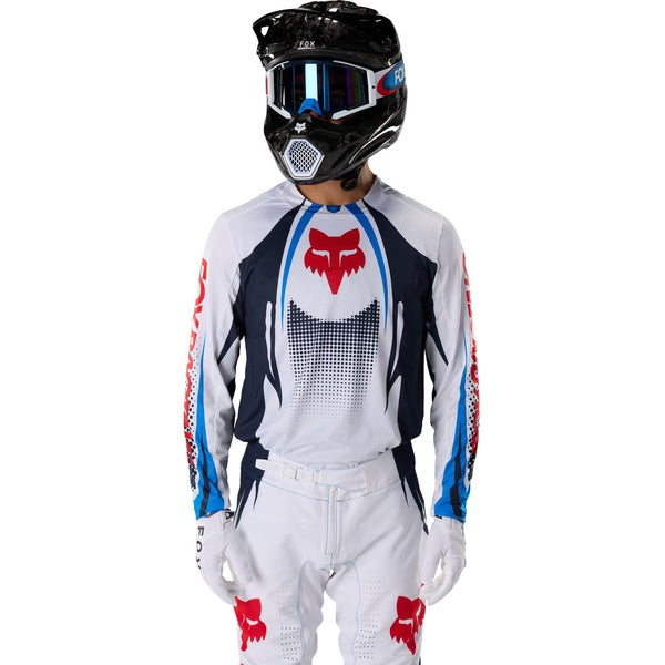 Chandail de Motocross 360 Temper/Fox, blanc, de face