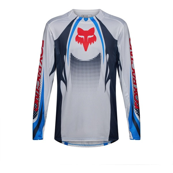 Chandail de Motocross 360 Temper/Fox, blanc, de face