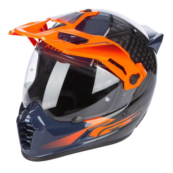Casque Aventure de Moto Krios Pro Carbone/Klim/Orange, bleu, de profil