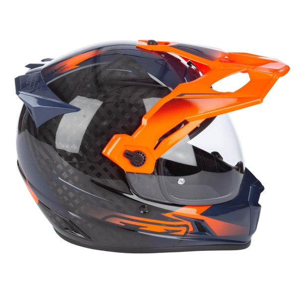Casque Aventure de Moto Krios Pro Carbone/Klim/Orange, bleu, coté droit