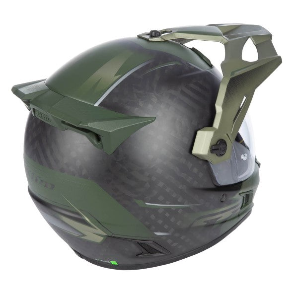 Casque Aventure de Moto Krios Pro Carbone/Klim/gris vert, de dos