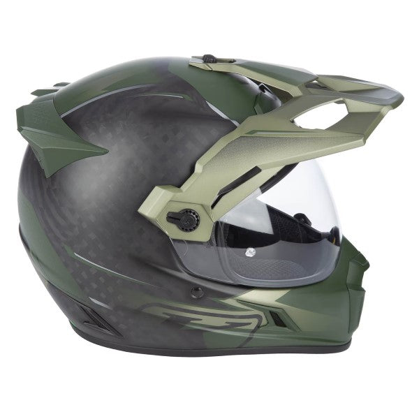 Casque Aventure de Moto Krios Pro Carbone/Klim/gris vert, coté droit