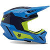 Casque de Motocross V3 Impression Junior Bleu/Jaune de gauche