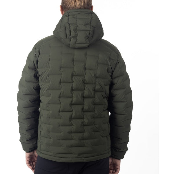 Manteau Boulder Stretch Down Hooded Vert, de dos