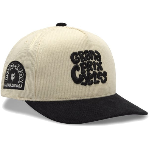 Casquette Circa 74 Corduroy Snapback Blanc/Noir de face