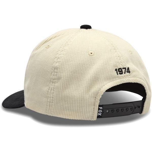 Casquette Circa 74 Corduroy Snapback Blanc/Noir de dos