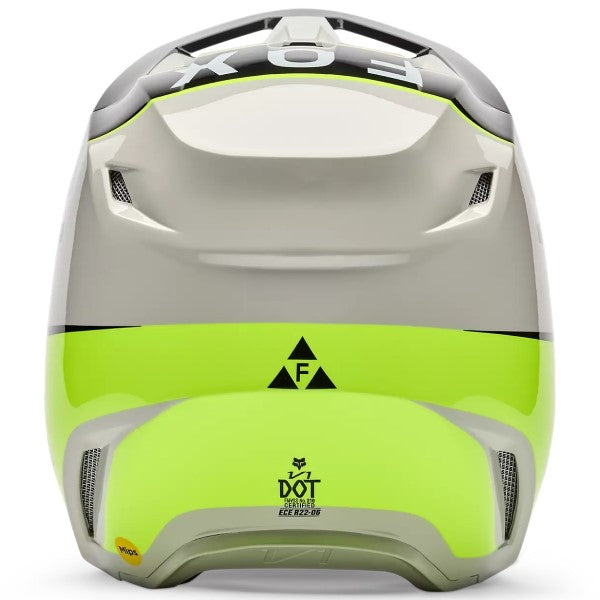 Casque de Motocross V1 Collect Gris Jaune, Dos