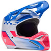 Casque de Motocross V1 Collect Bleu Rose, côté droit